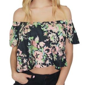 Anthropologie RAGA Garden Party Floral Crop Top